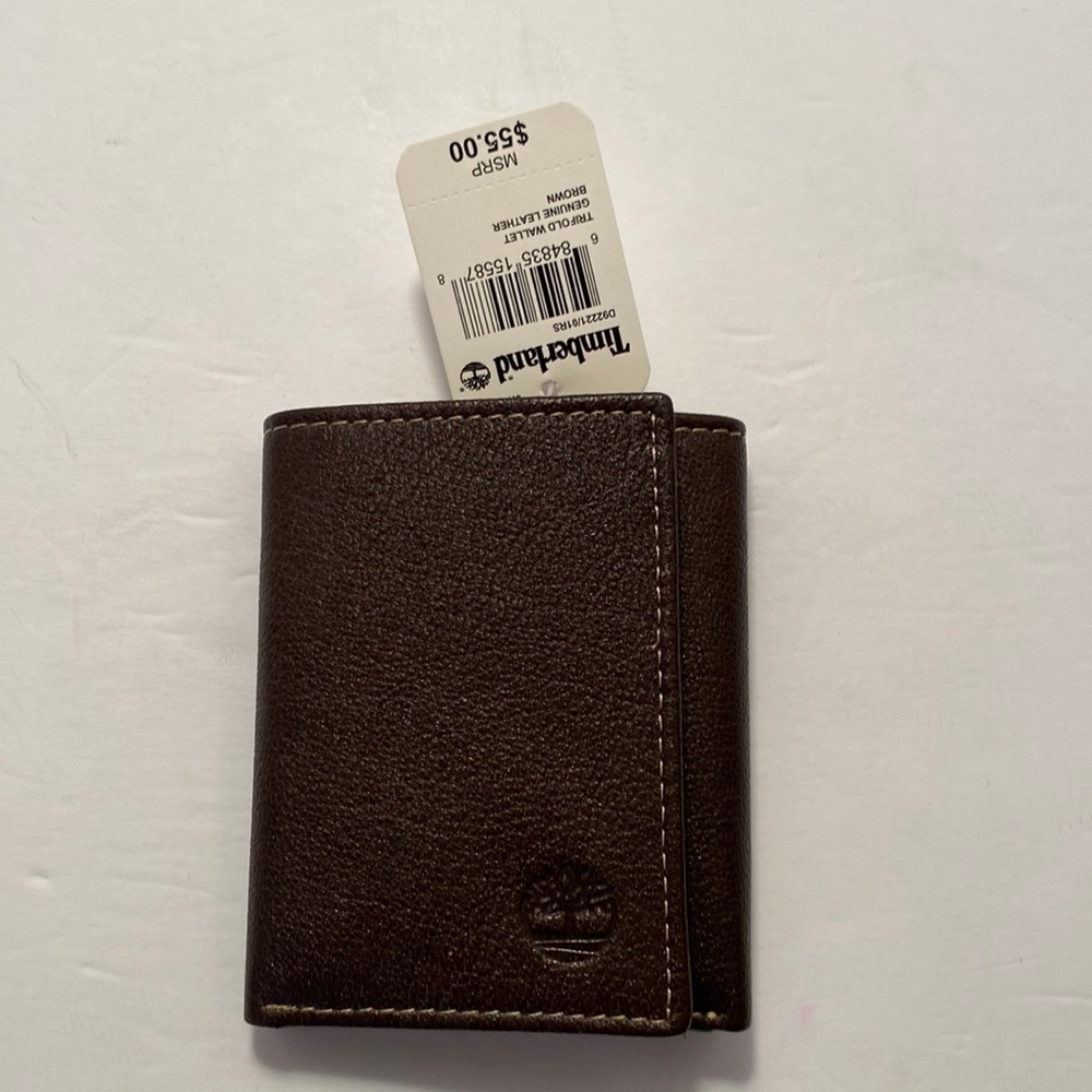 Timberland Tri fold brown leather wallet
